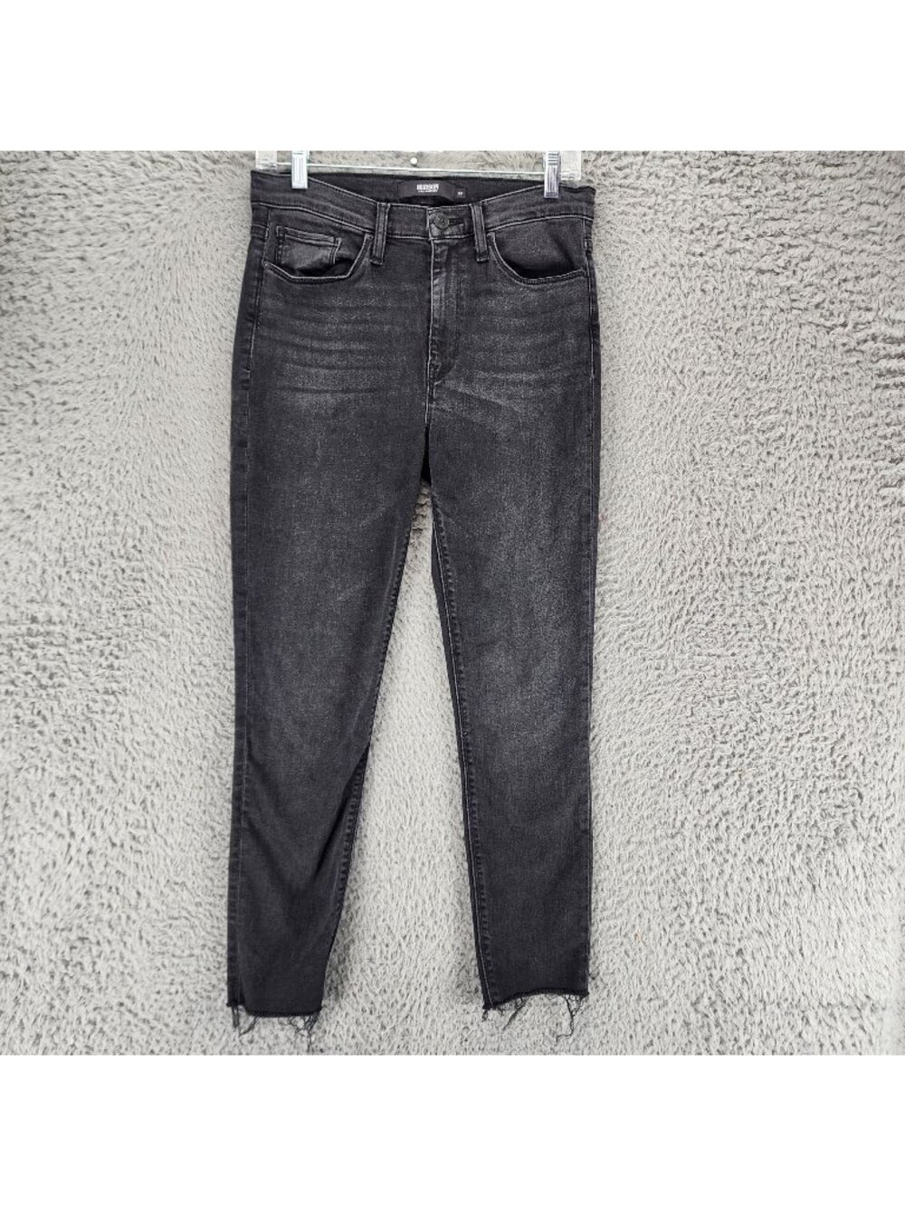 Hudson Jeans Womens 27 Barbara Black Stretch Mid Rise Super Skinny